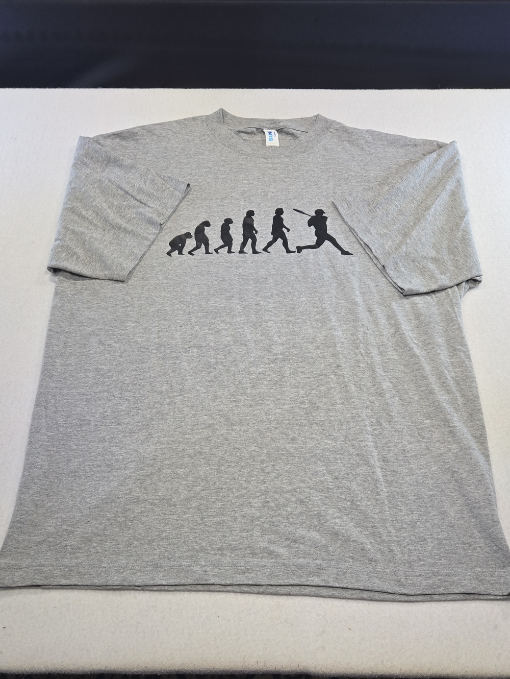 Suna Men's Grey Graphic Evolution Baseball T-Shirt
